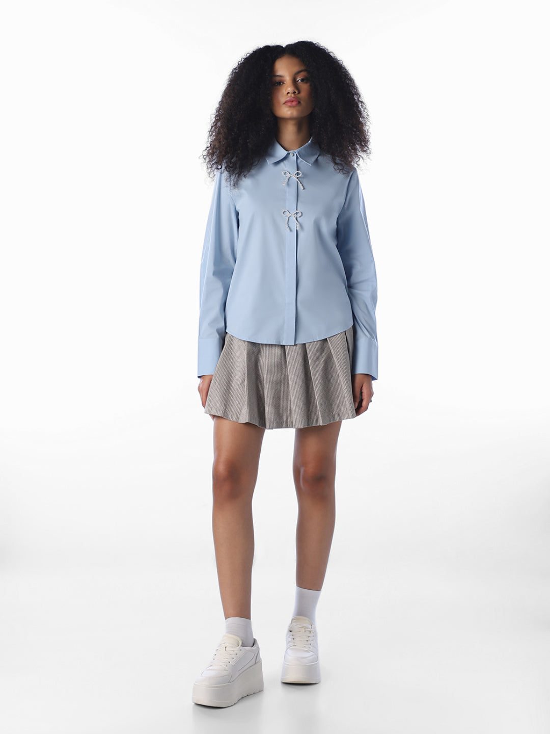Blue Embellished Shirt