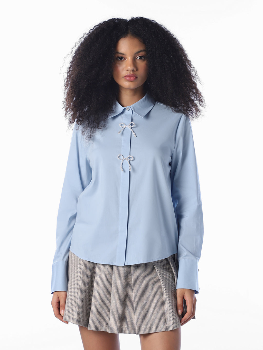 Blue Embellished Shirt