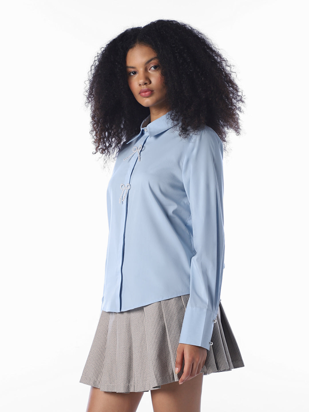 Blue Embellished Shirt