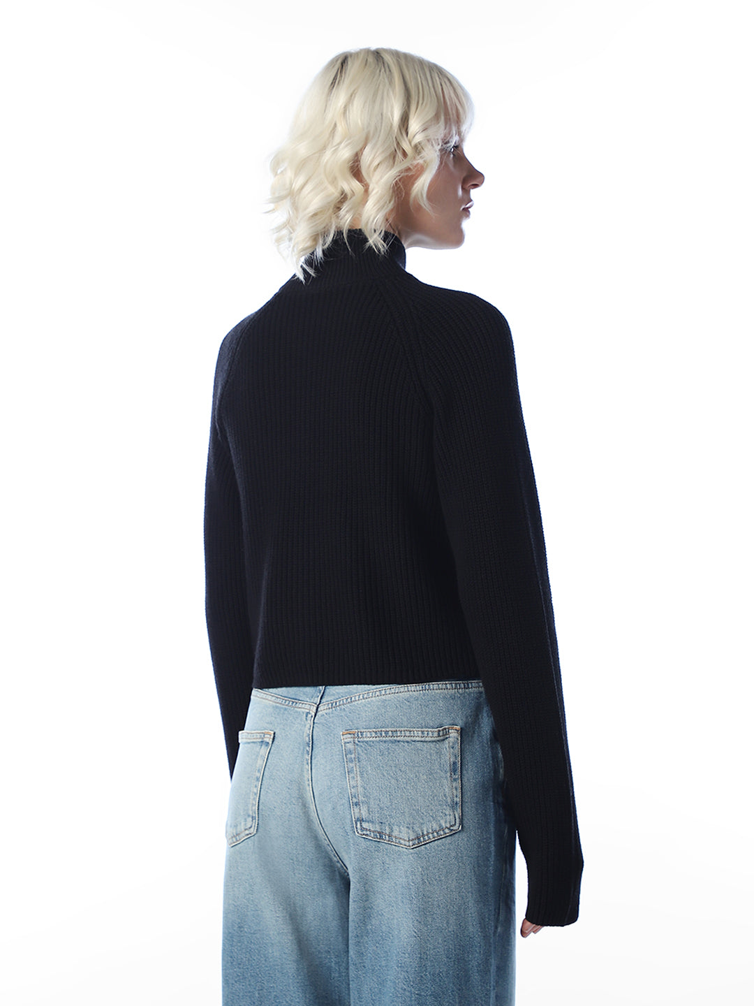 Black High Neck Cardigan