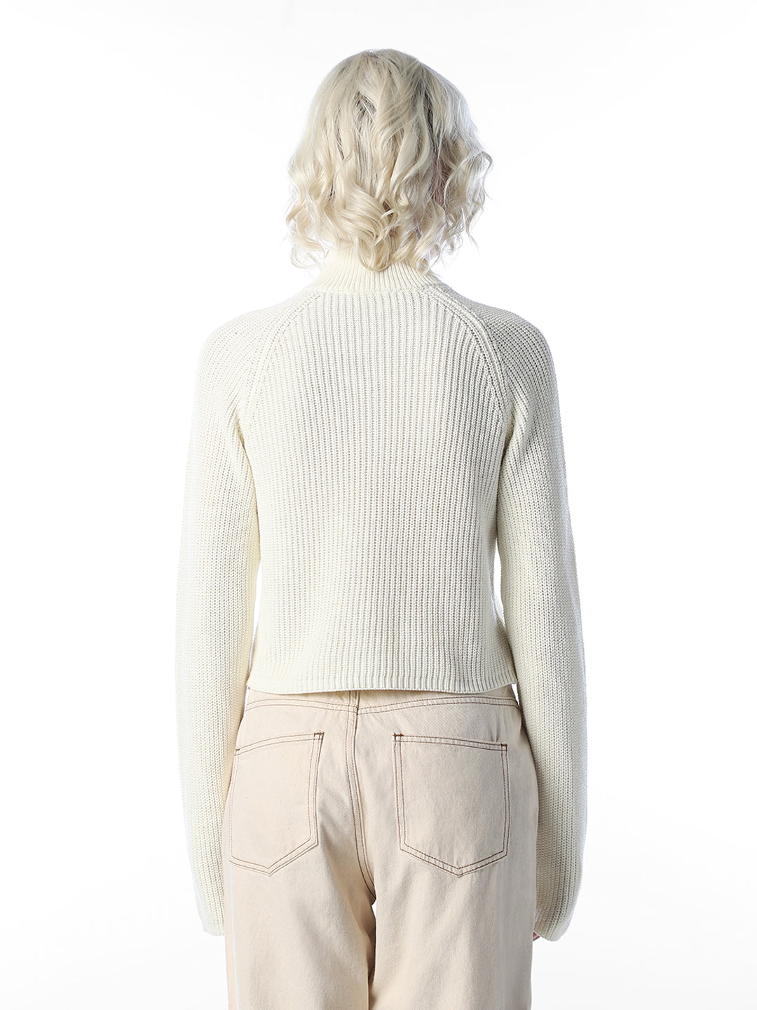 White High Neck Cardigan