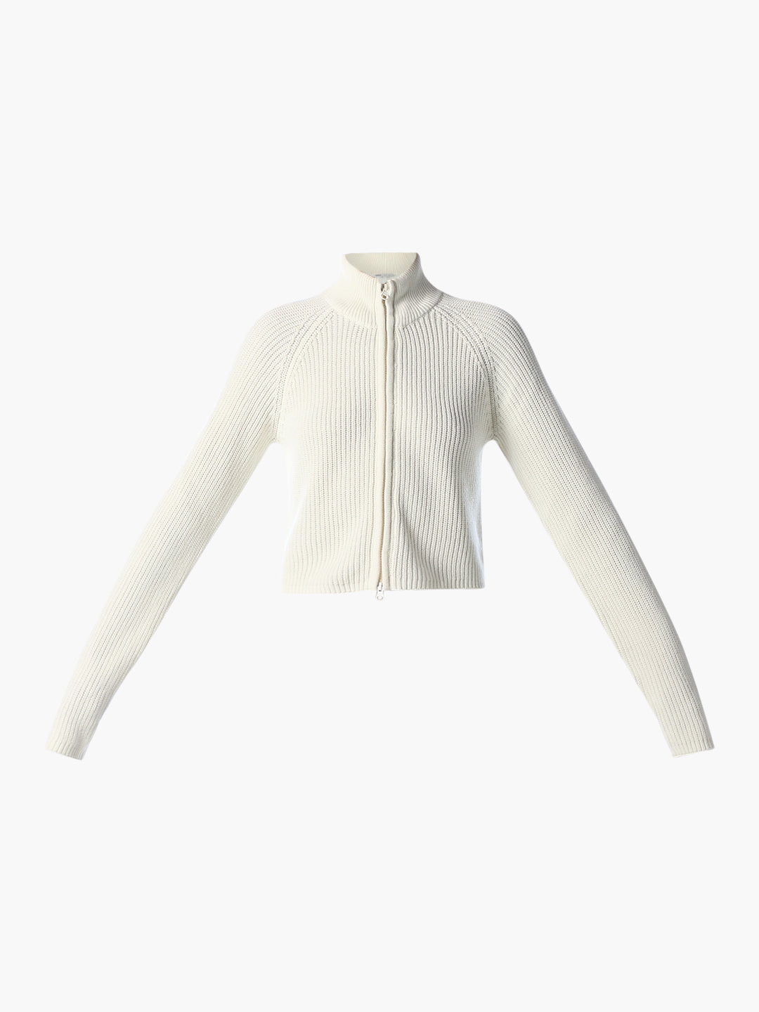 White High Neck Cardigan