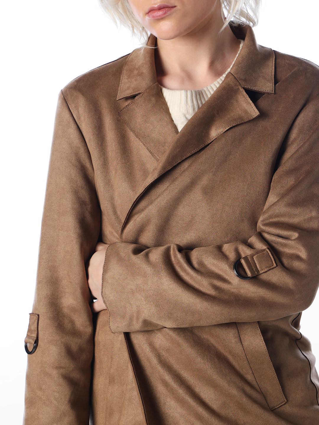 Brown Faux Suede Coat