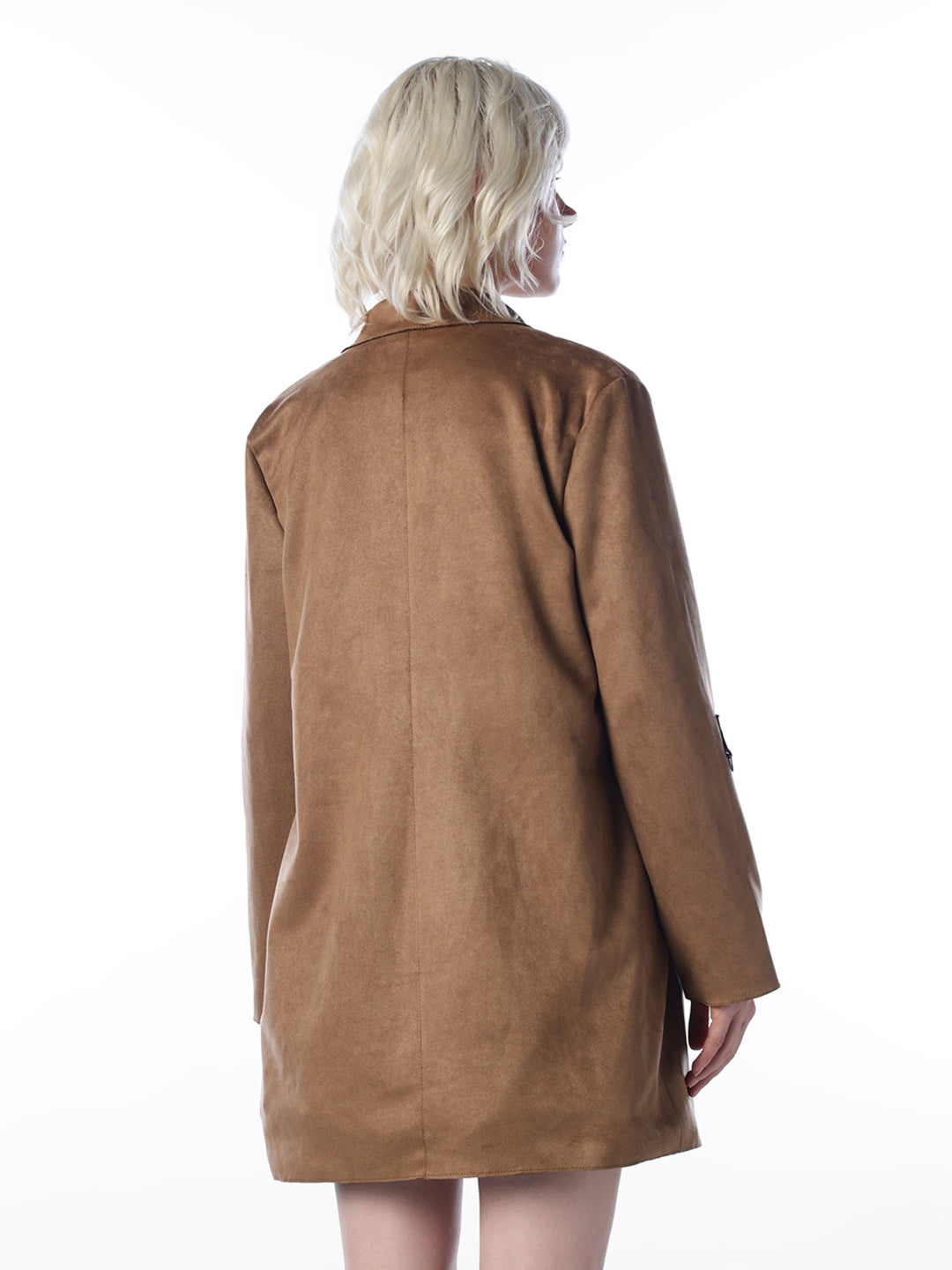 Brown Faux Suede Coat