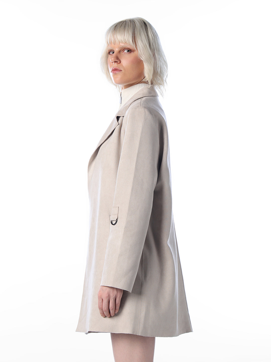 Beige Faux Suede Coat