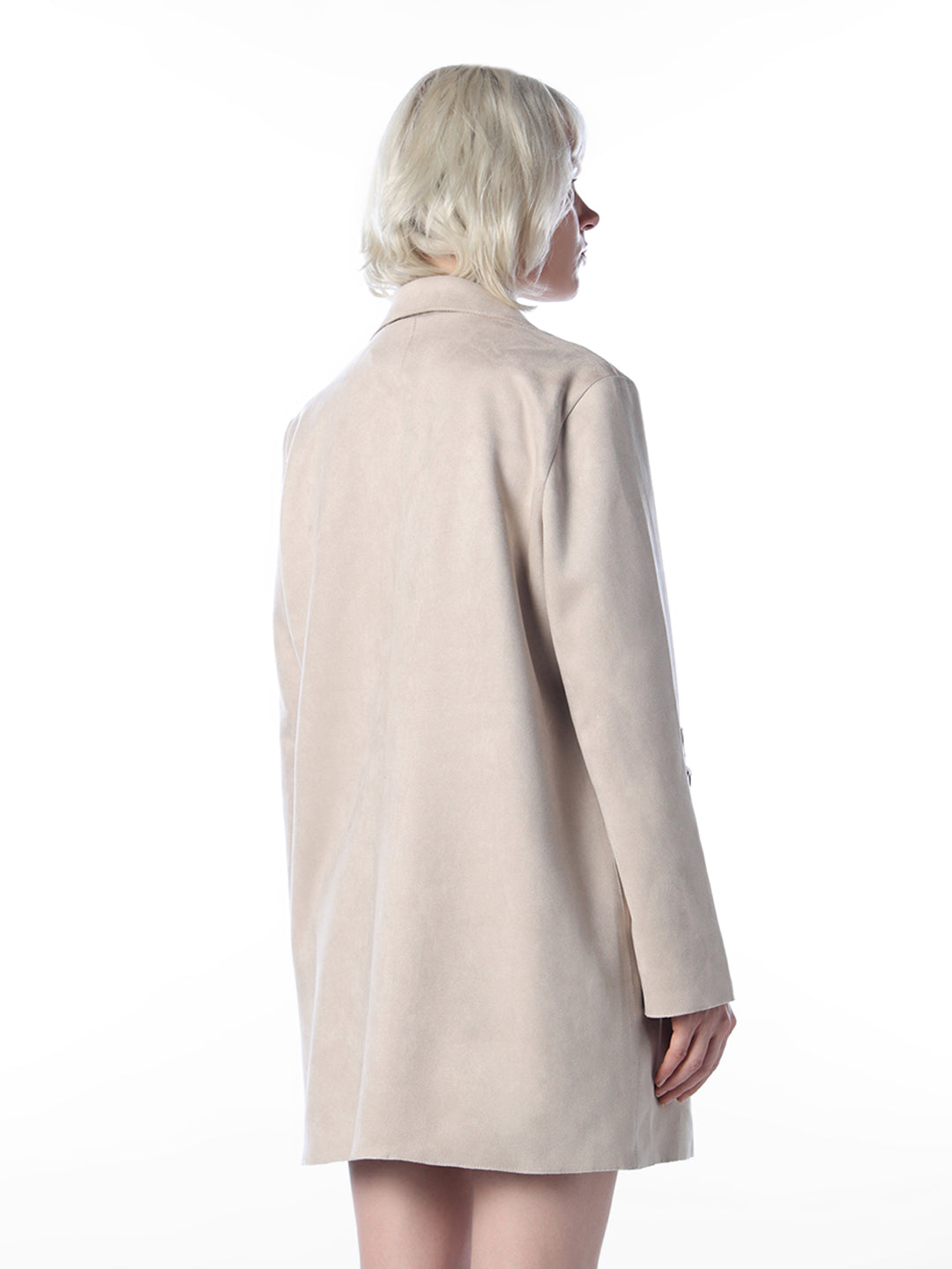 Beige Faux Suede Coat