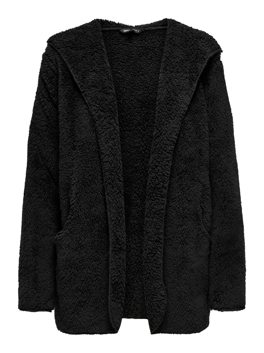 Black Hooded Sherpa Coat