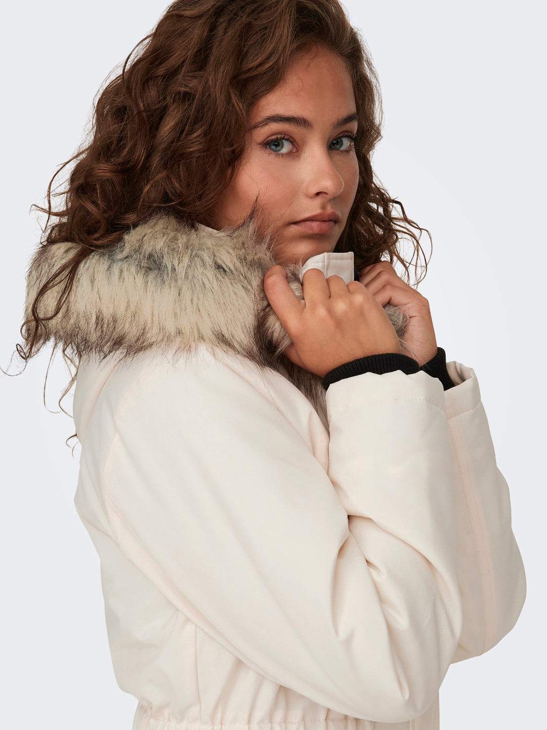 Faux Fur Hooded Parka Jacket