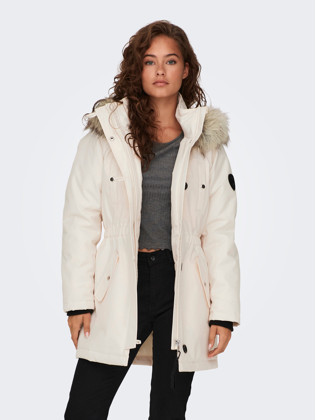 Faux Fur Hooded Parka Jacket