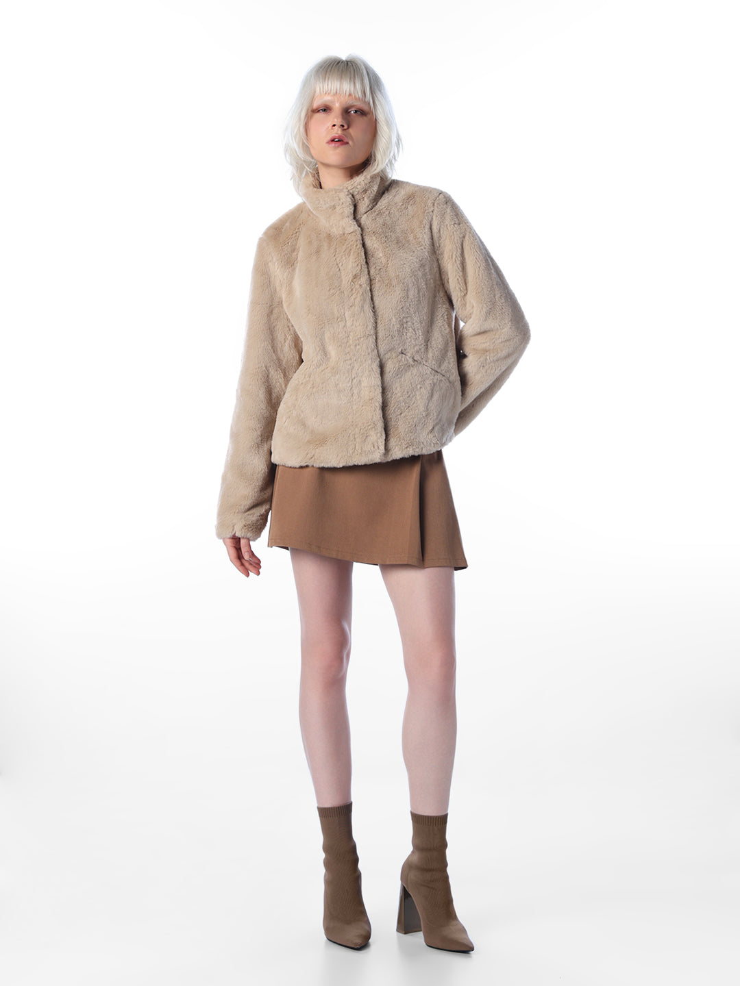 Beige Fuax Fur Jacket