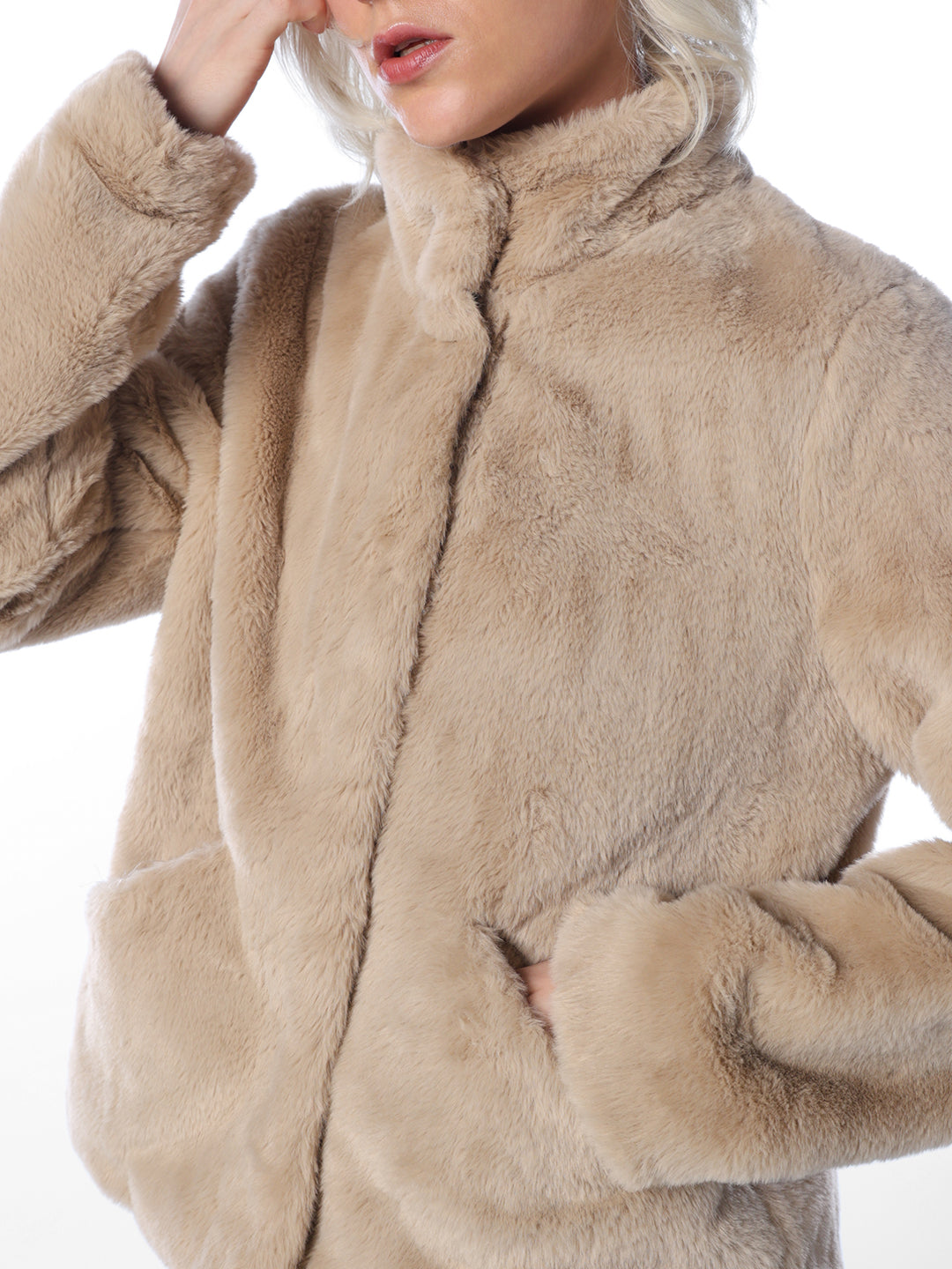 Beige Fuax Fur Jacket