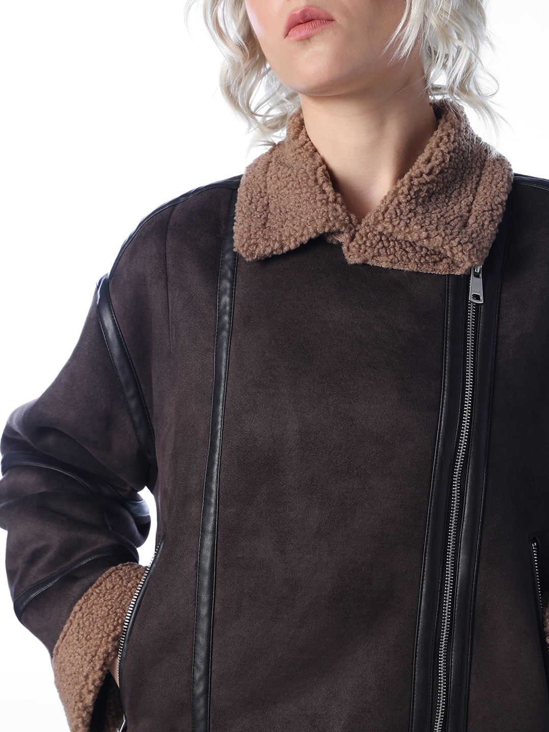 Faux Shearling Aviator Jacket