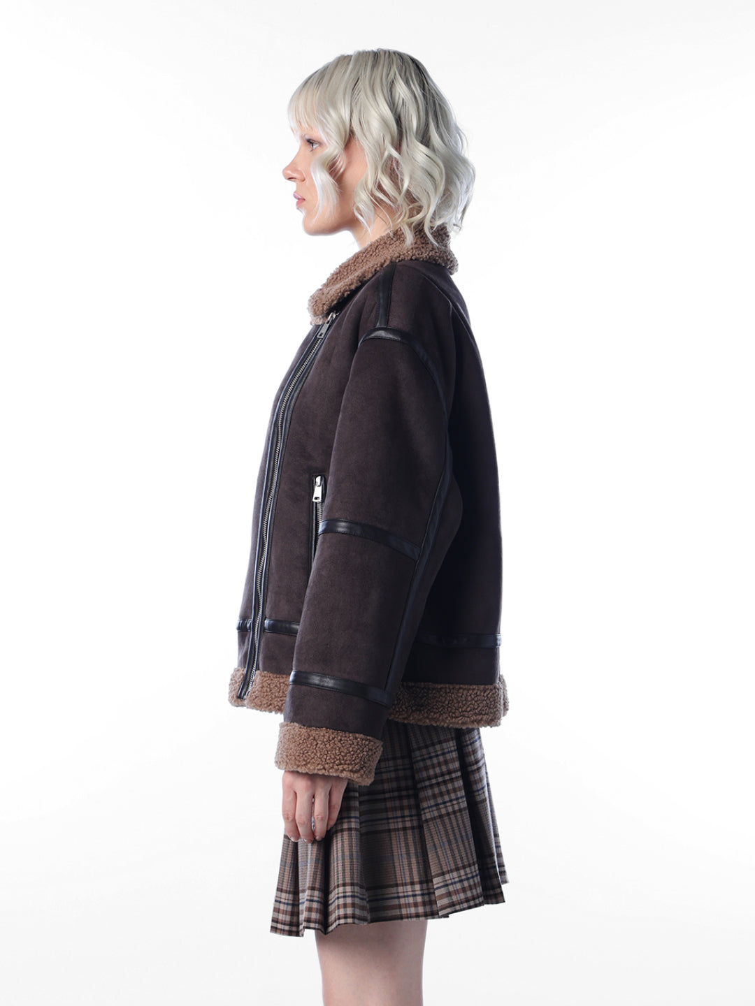Faux Shearling Aviator Jacket