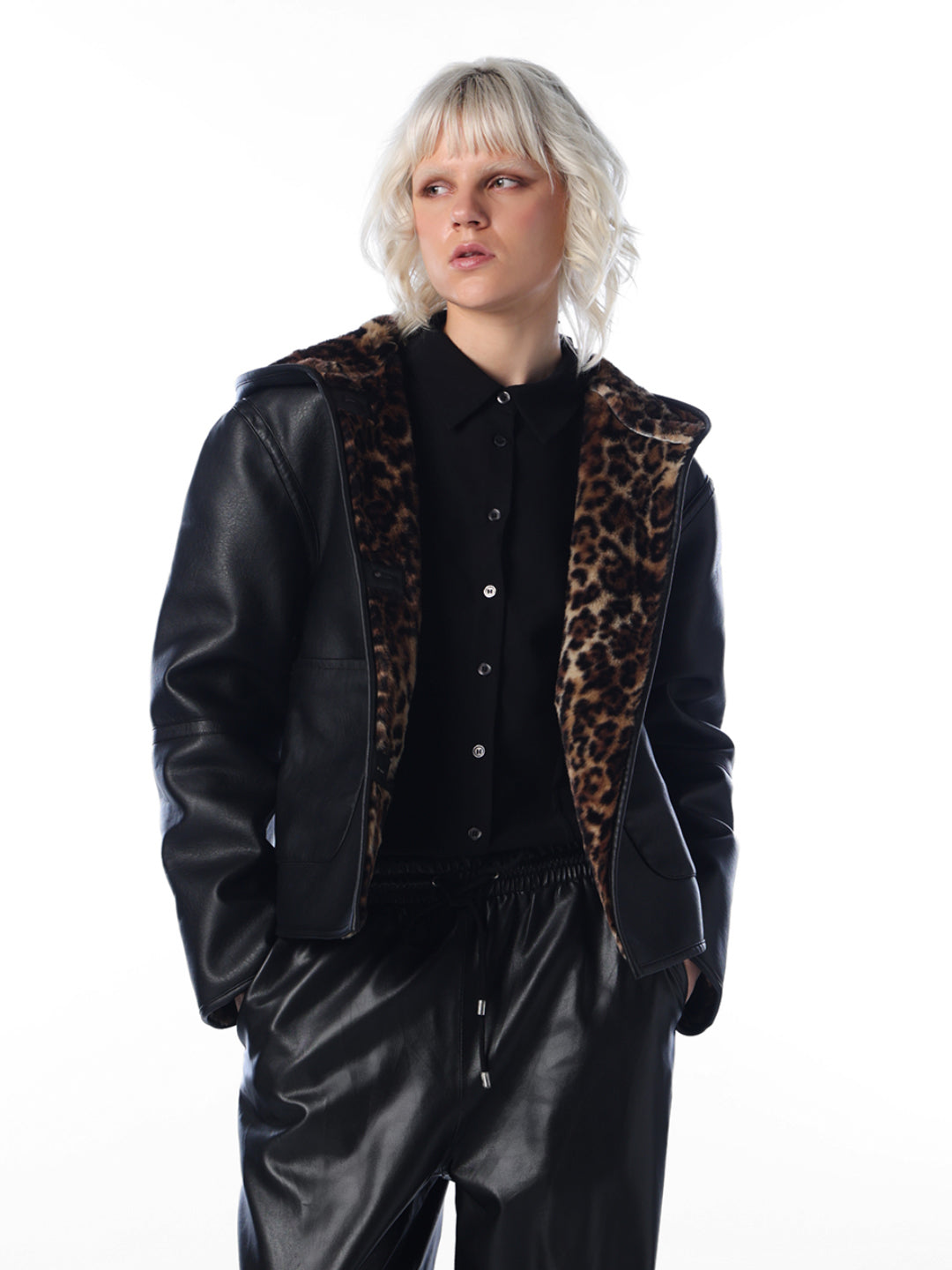 Black Printed Reversible Jacket
