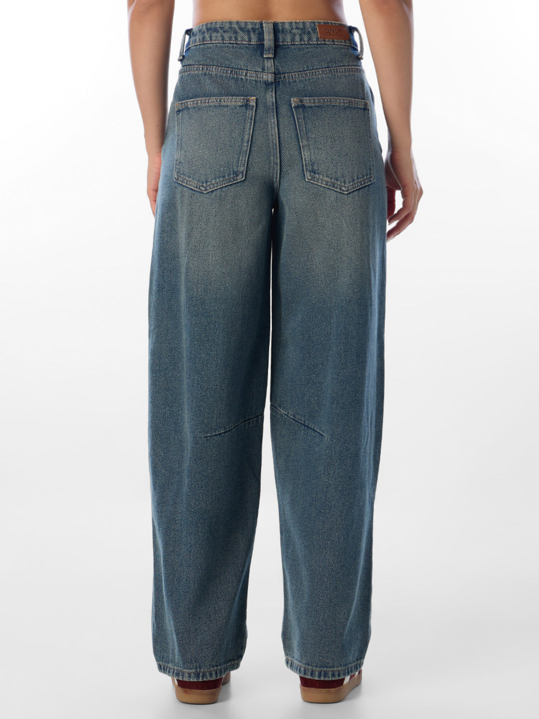 Blue High Rise Barrel Fit Jeans