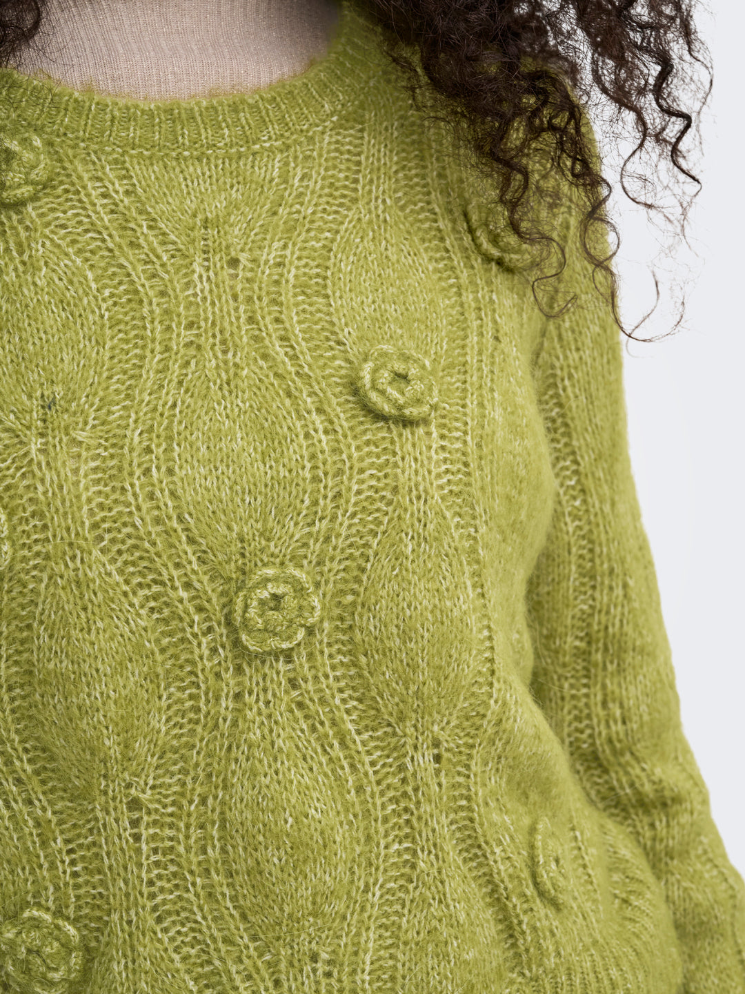 Floral Cable Knit Pullover