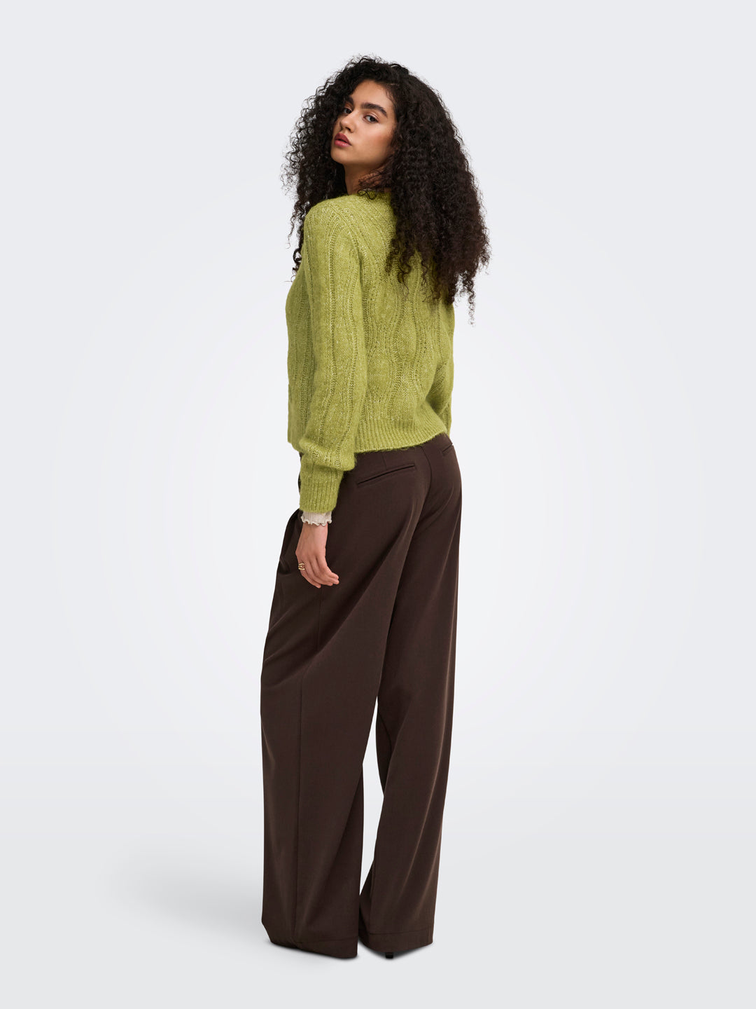 Floral Cable Knit Pullover