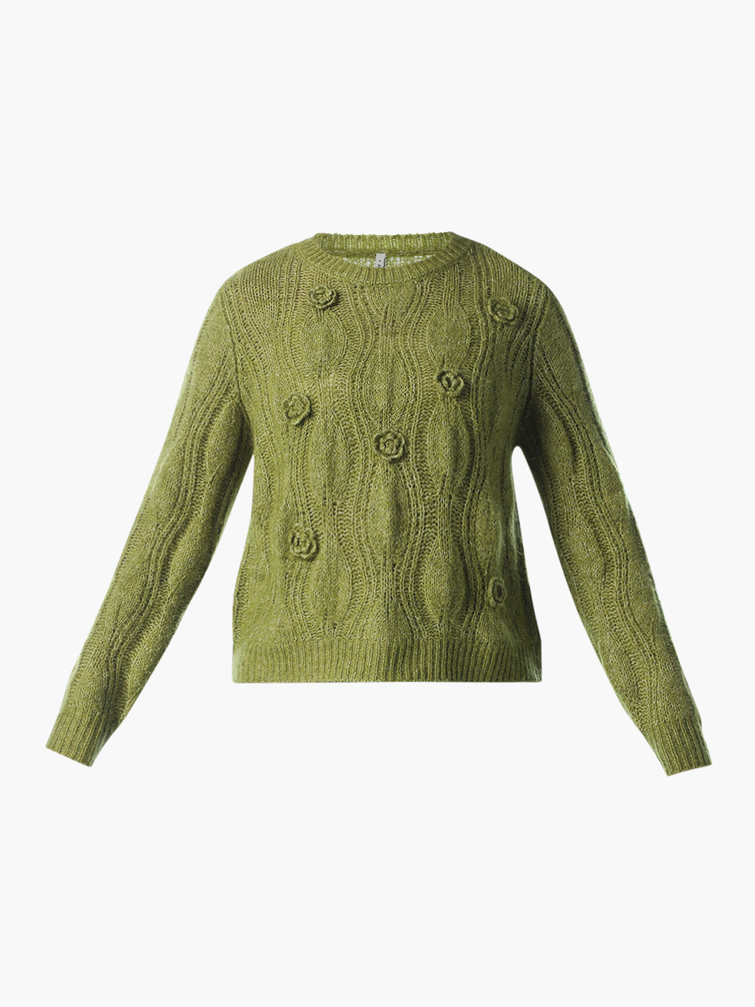 Floral Cable Knit Pullover