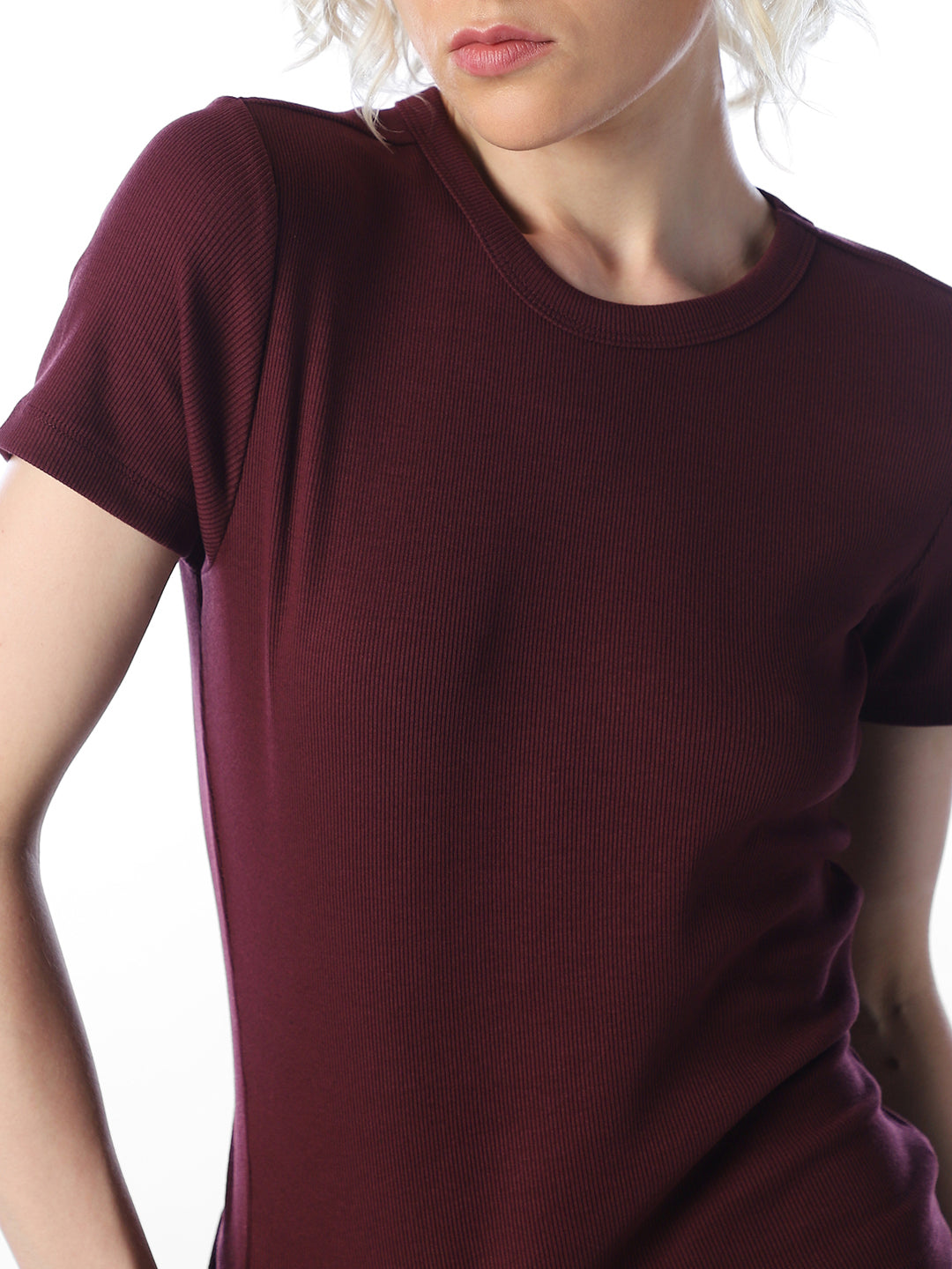 Maroon O-Neck Top