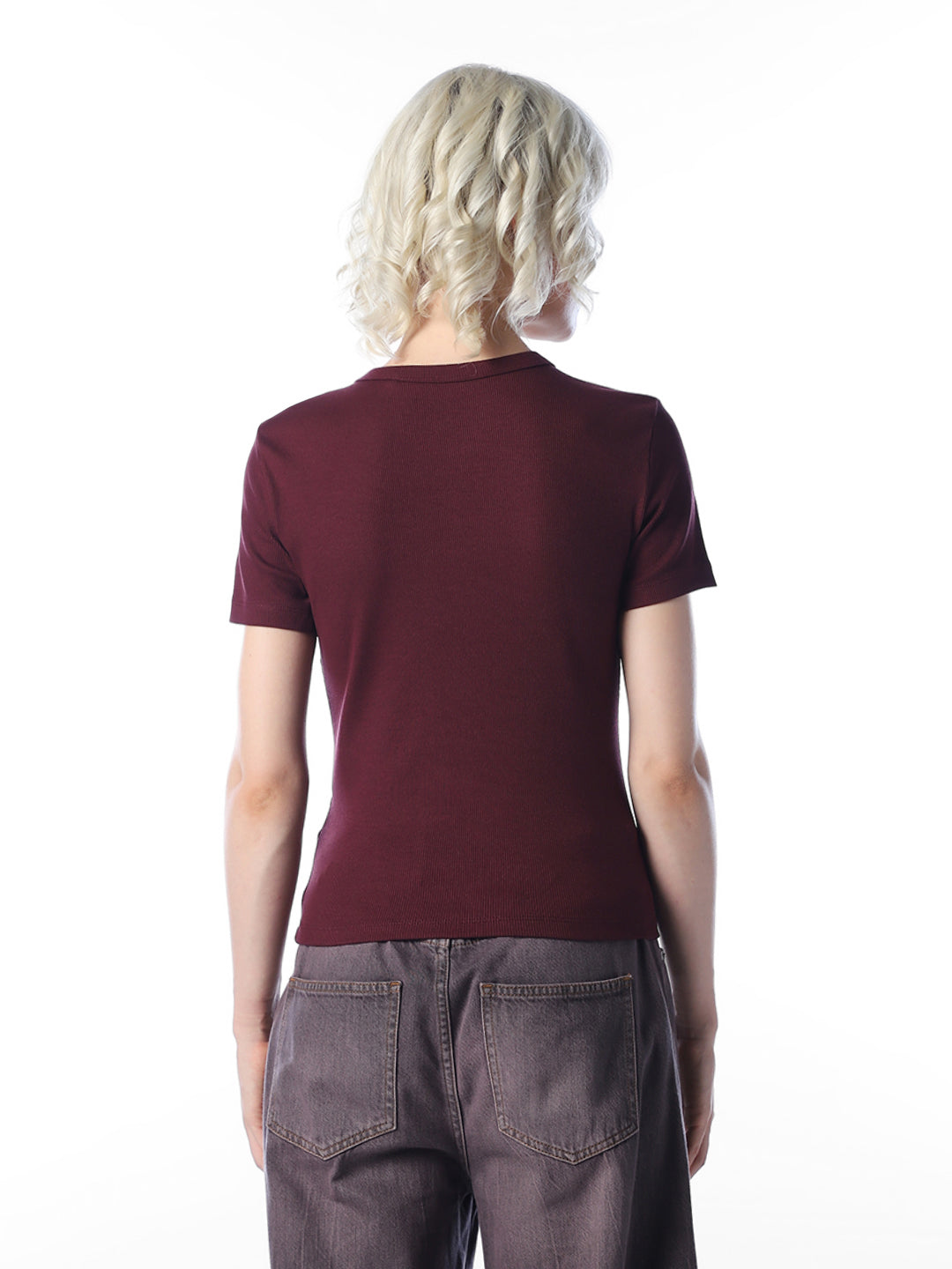Maroon O-Neck Top