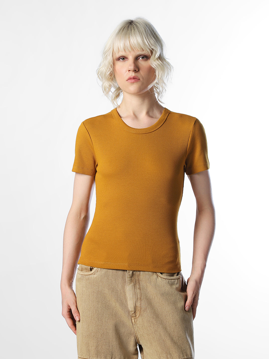 Mustard O-Neck Top