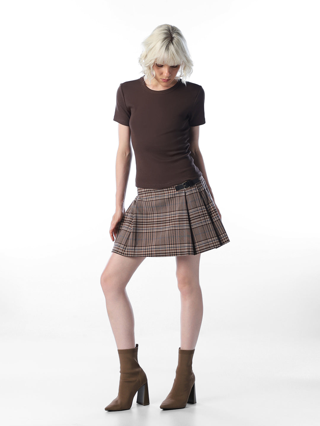 Dark Brown O-Neck Top