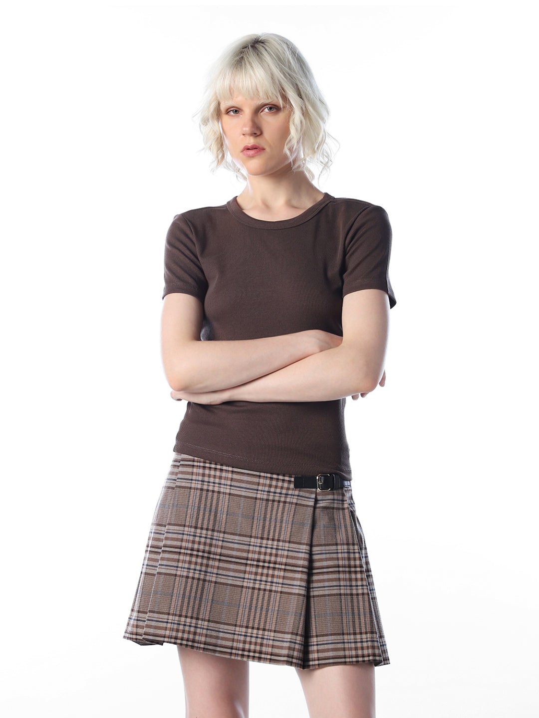 Dark Brown O-Neck Top