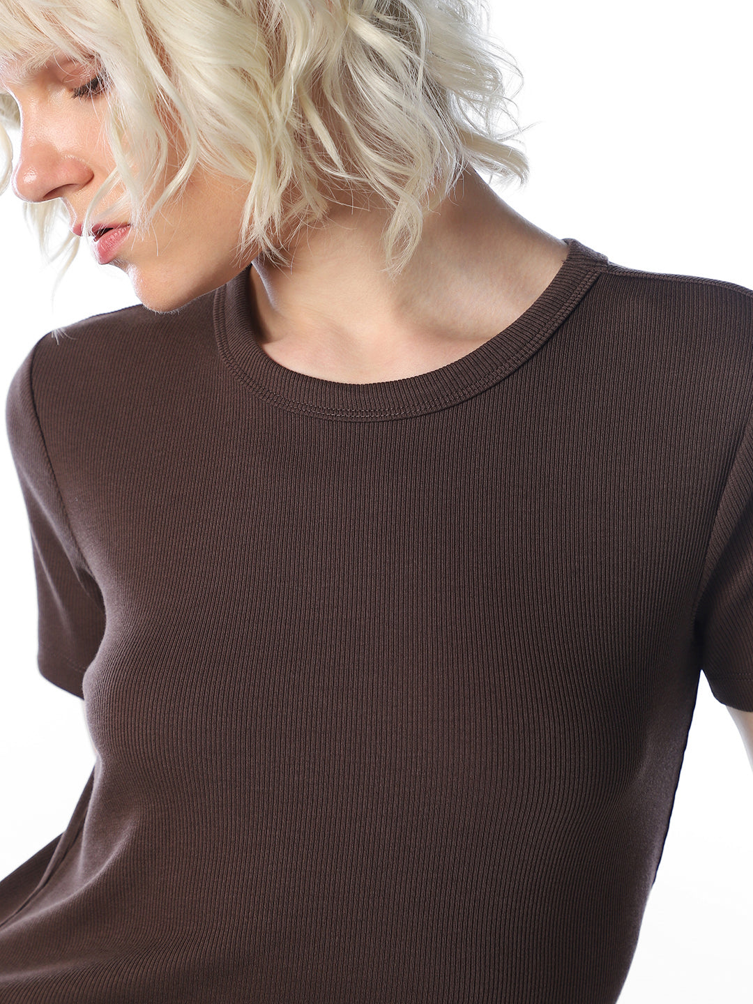 Dark Brown O-Neck Top