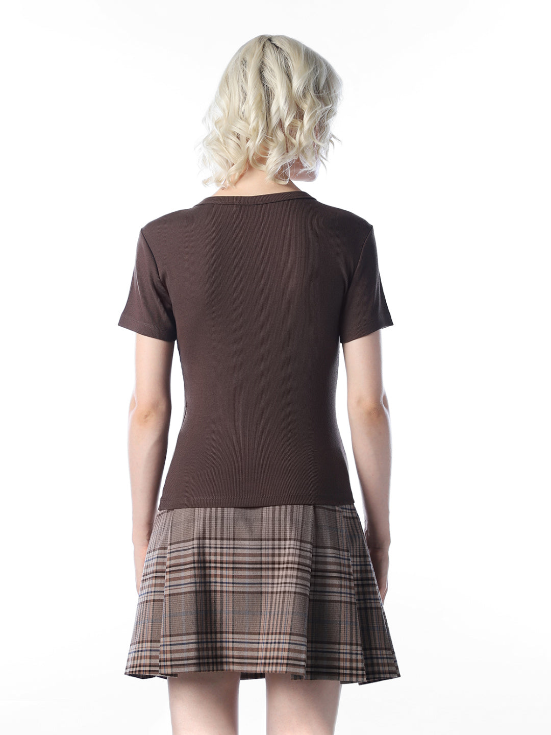 Dark Brown O-Neck Top