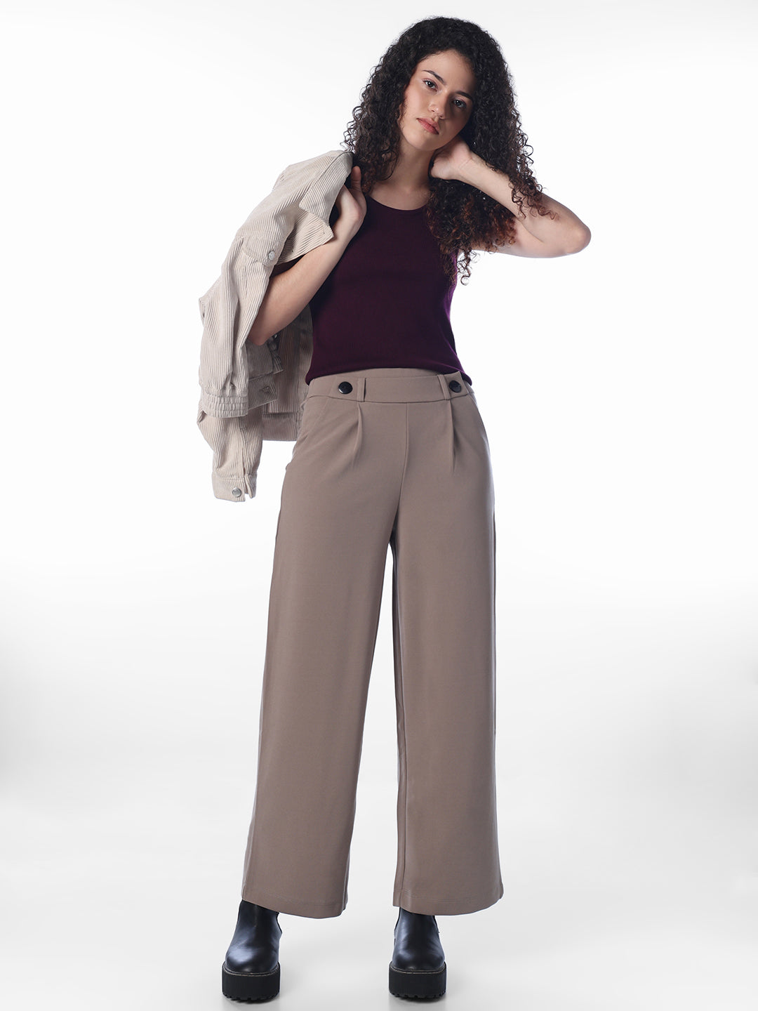 Brown High Rise Pants