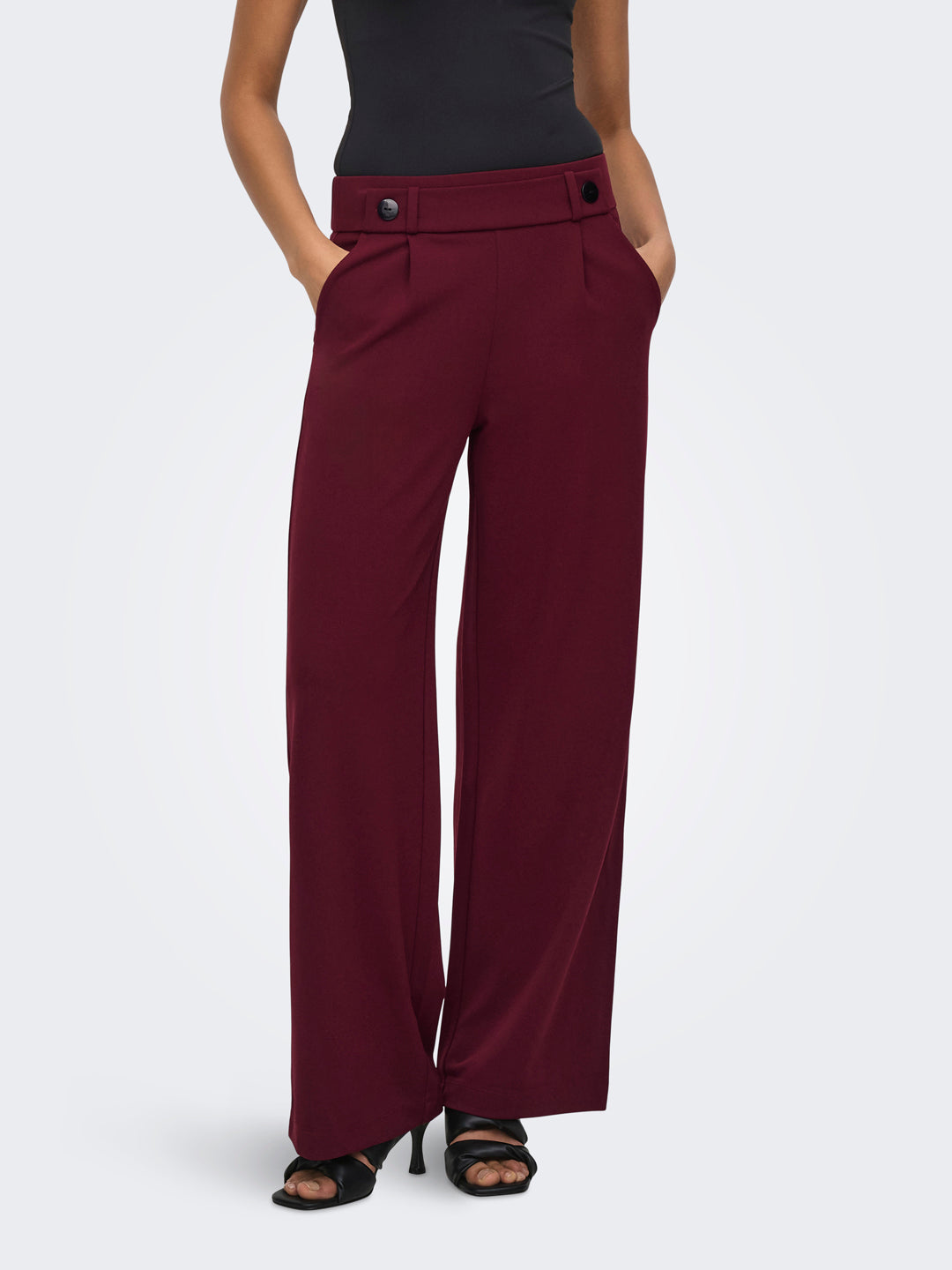 Maroon High Rise Regular Fit Pants