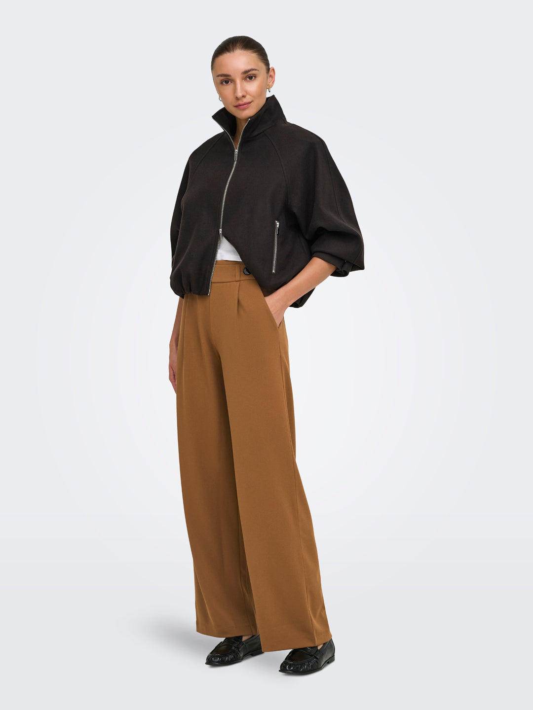 Brown High Rise Regular Fit Pants