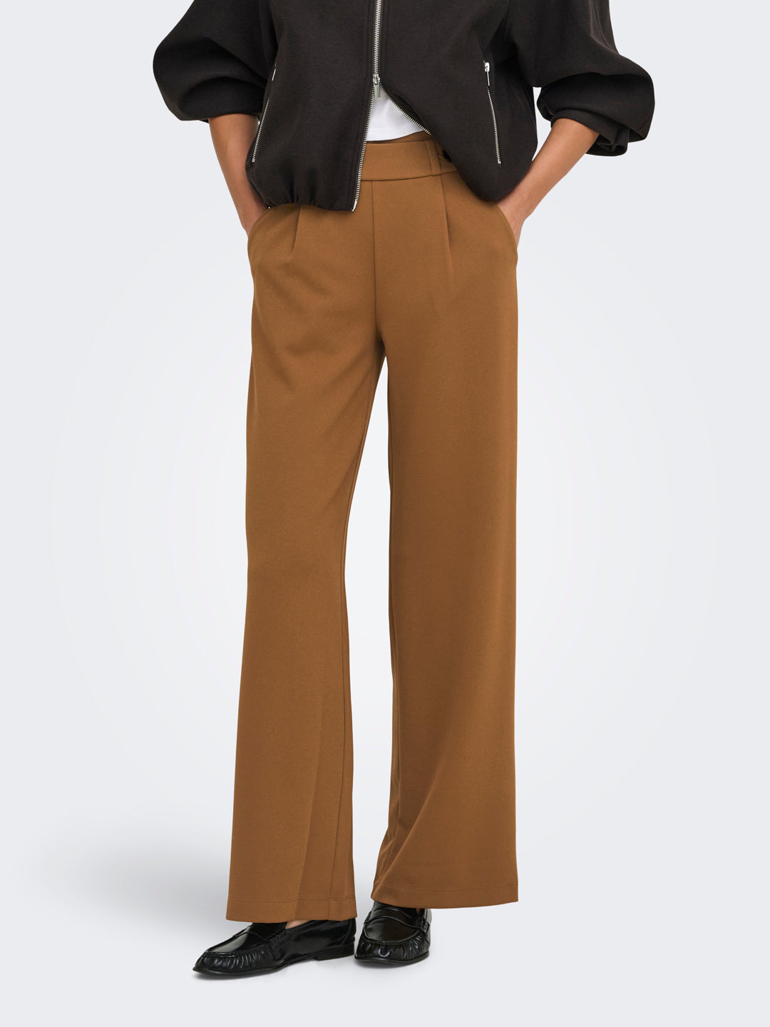 Brown High Rise Regular Fit Pants
