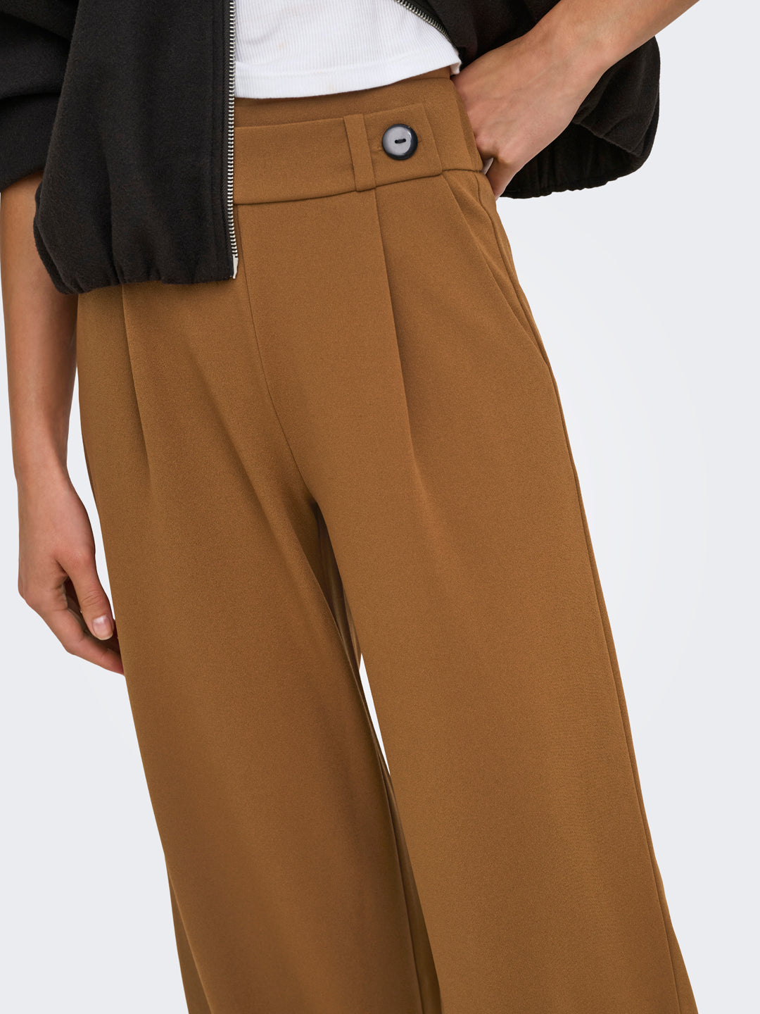 Brown High Rise Regular Fit Pants