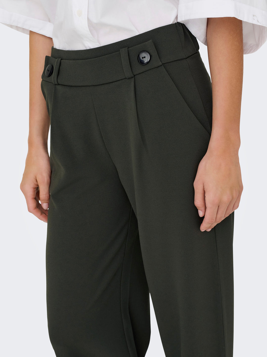 Olive High Rise Regular Fit Pants