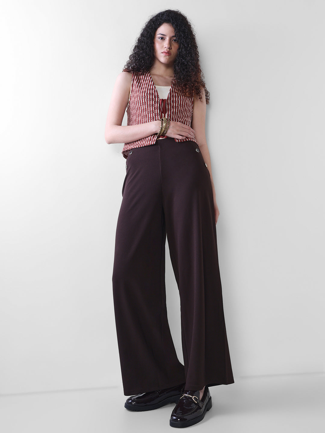 Coffee Brown Regular Fit Pants