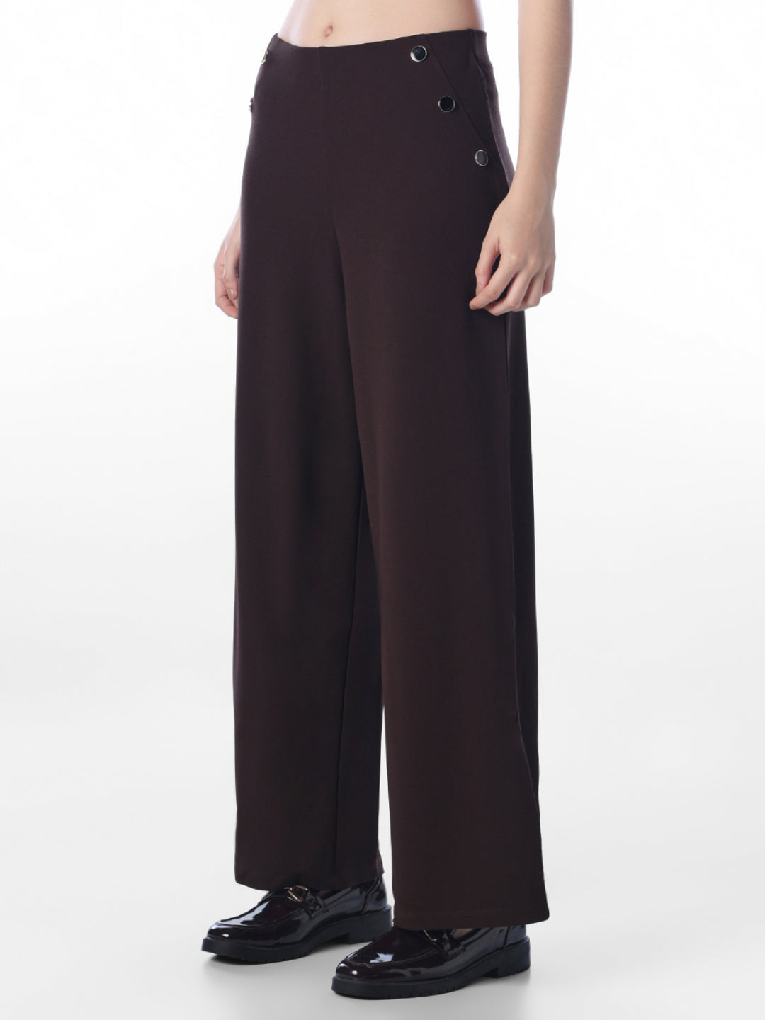 Coffee Brown Regular Fit Pants