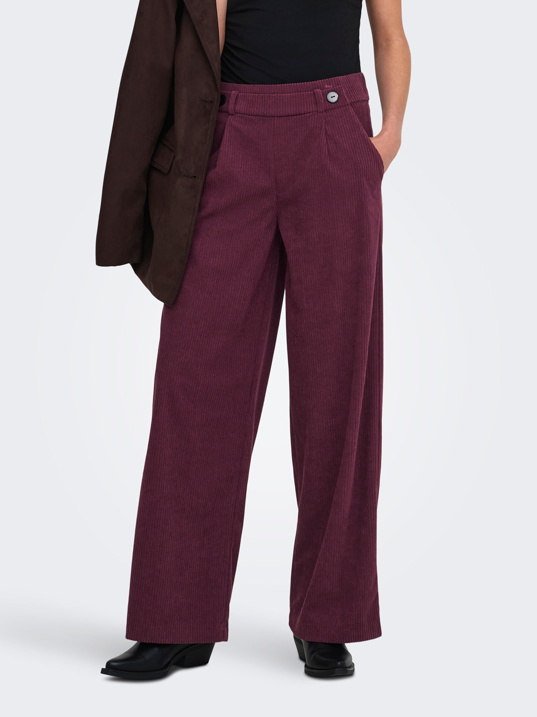Wine Regular Fit Pants