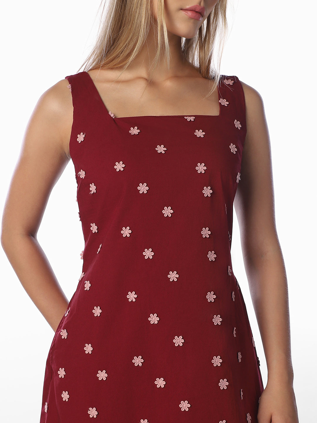 Floral Embroidered Mini Dress