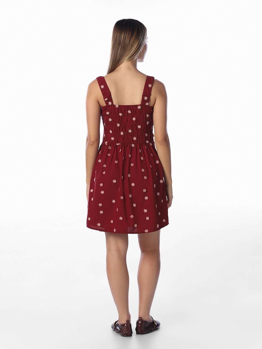 Floral Embroidered Mini Dress