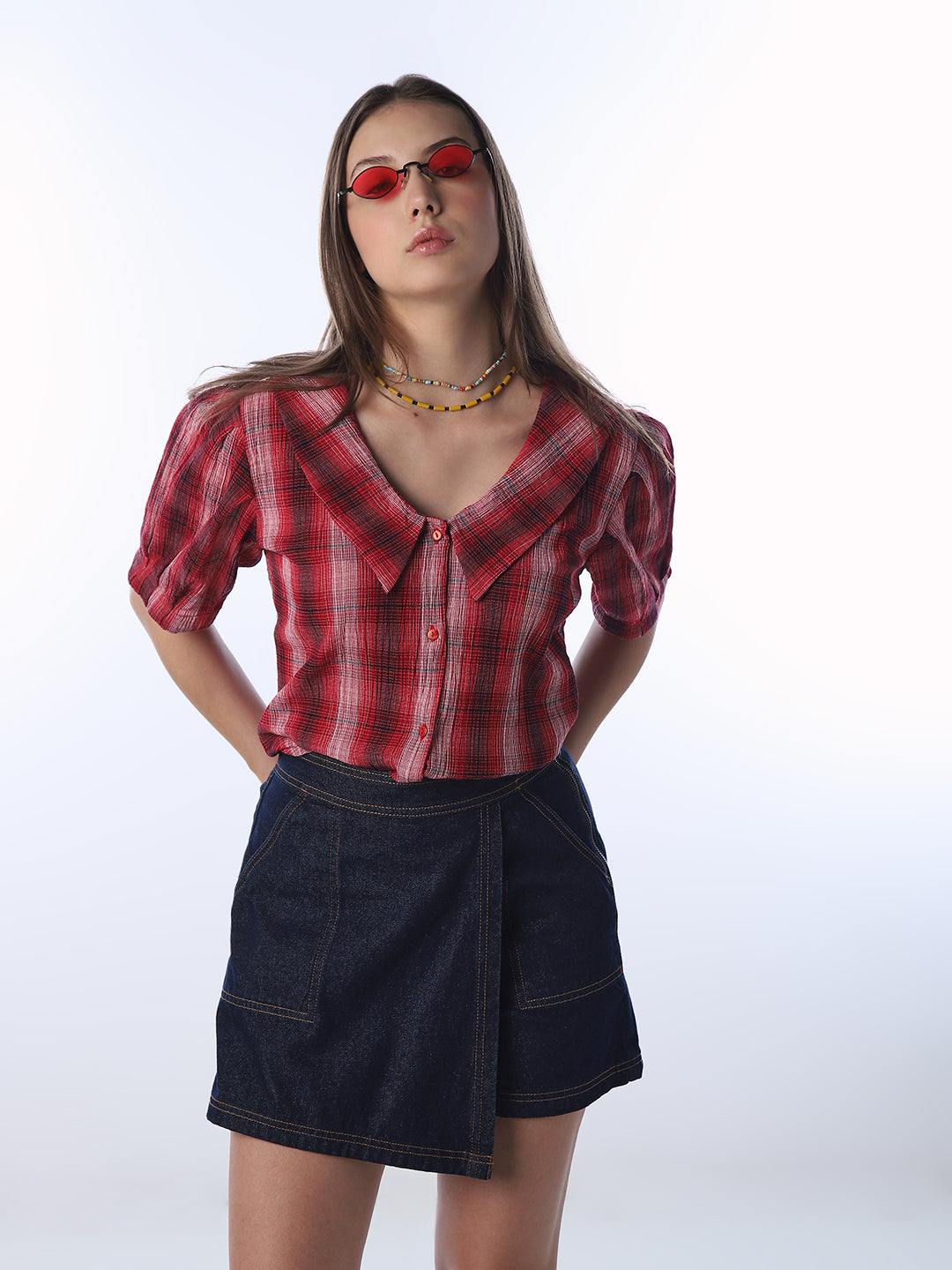 Red Check Cotton Shirt