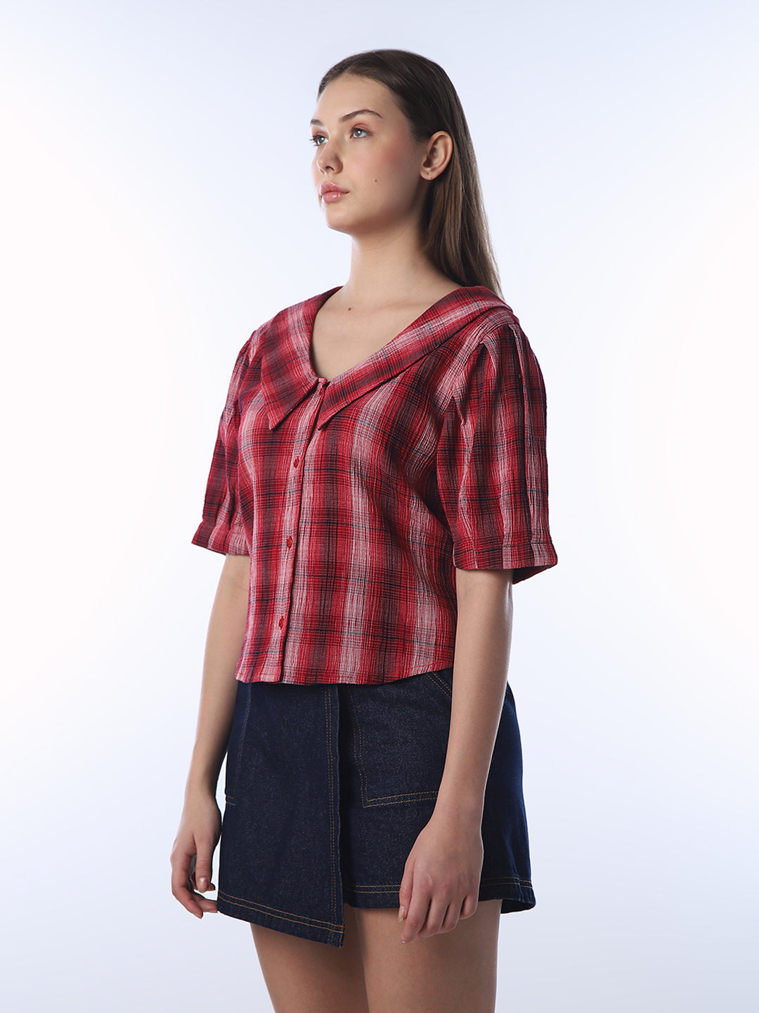 Red Check Cotton Shirt