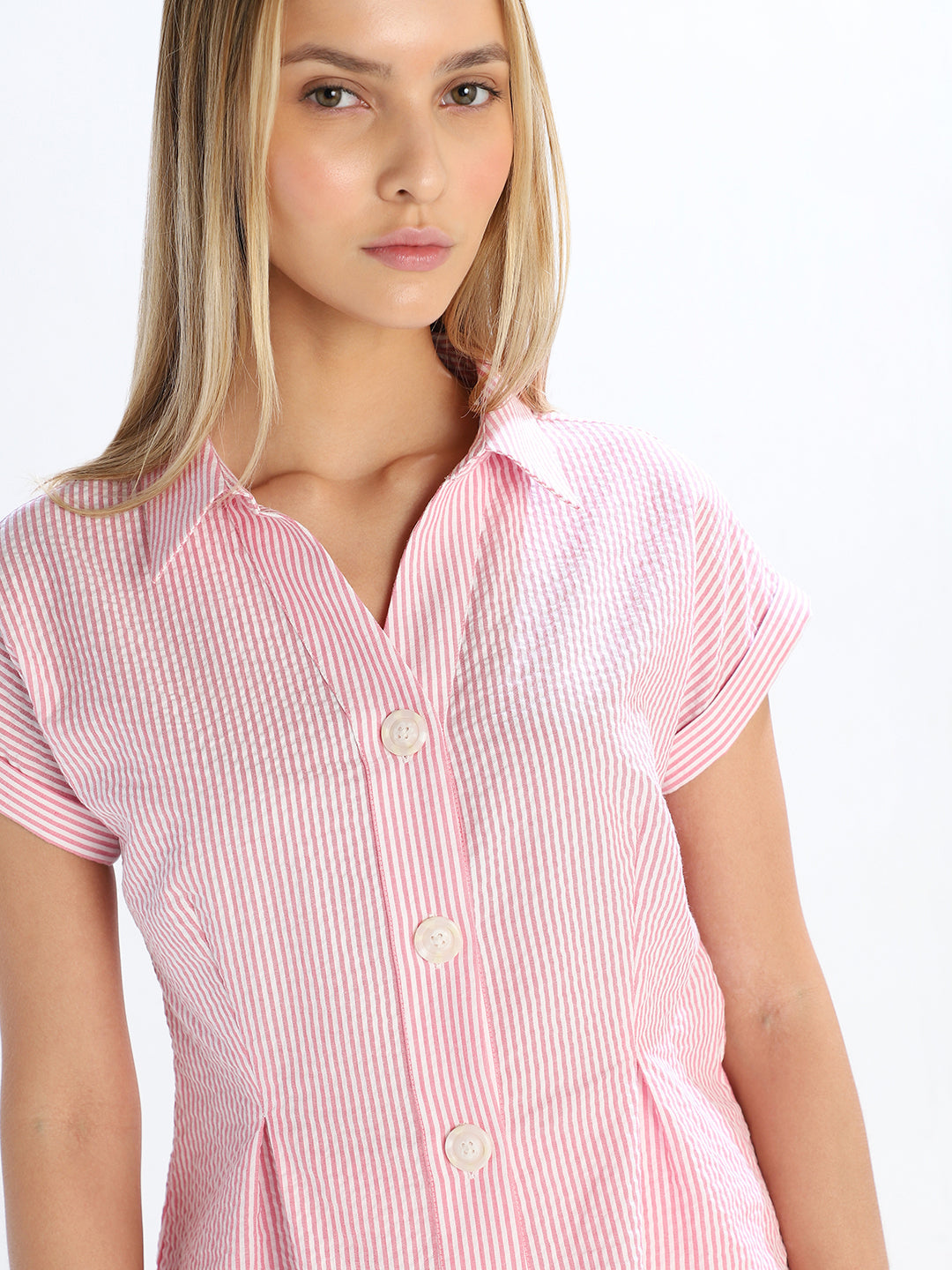 Pink Striped Cotton Shirt