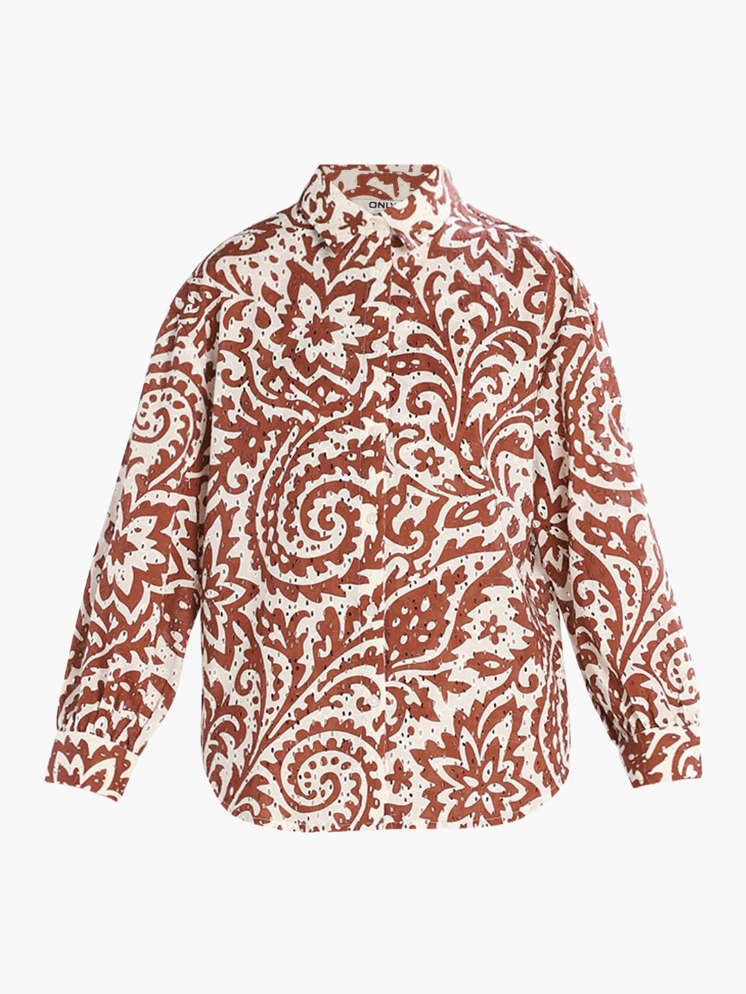 Brown Printed Cotton Shirt