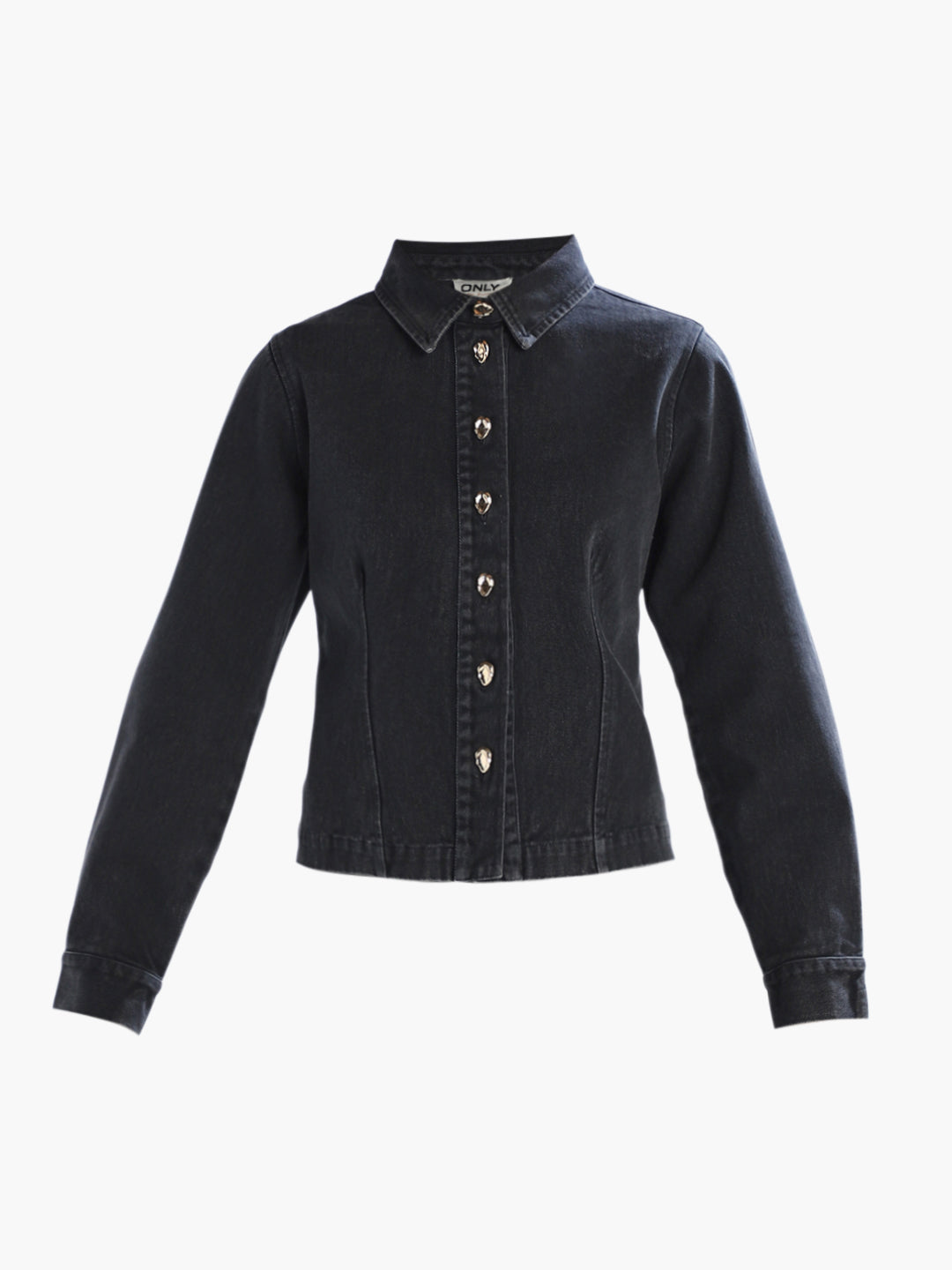 Black Cotton Denim Shirt