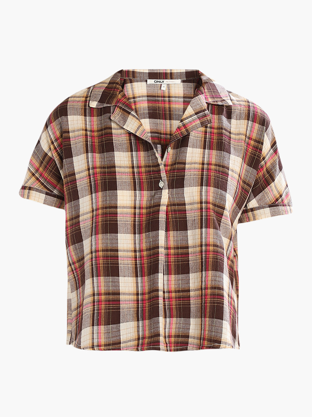 Brown Check Cotton Shirt