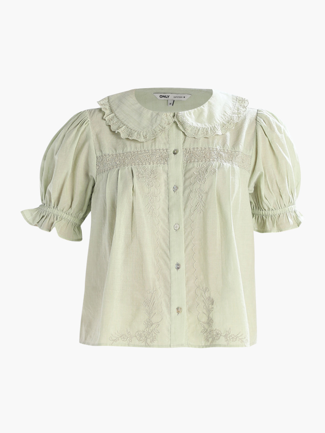 Green Peter Pan Collar Top
