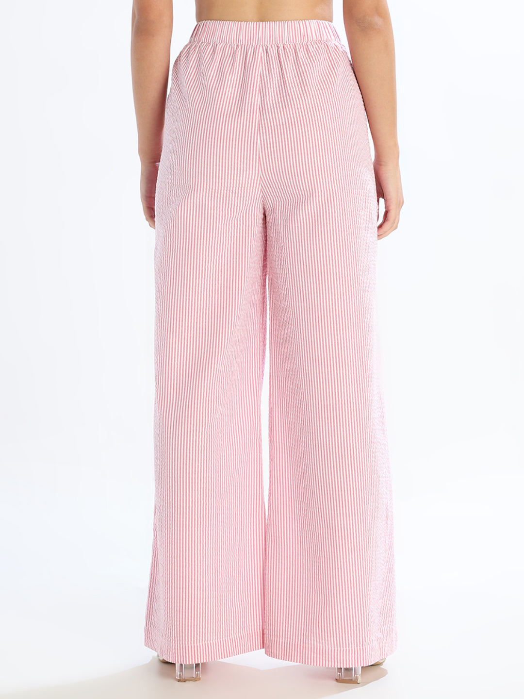 Pink Striped Cotton Pants