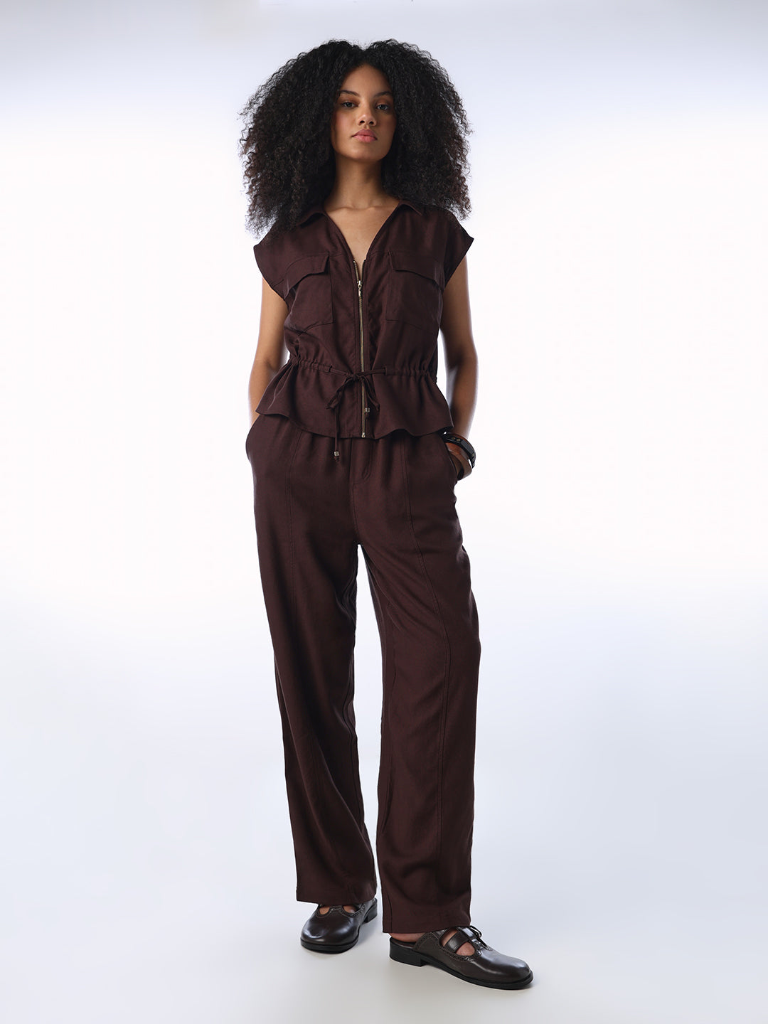 Elasticated Linen Blend Pants - 32