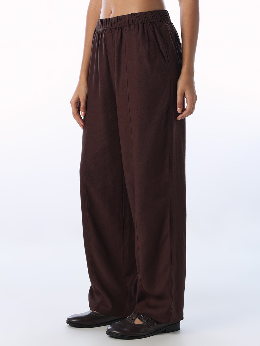 Elasticated Linen Blend Pants